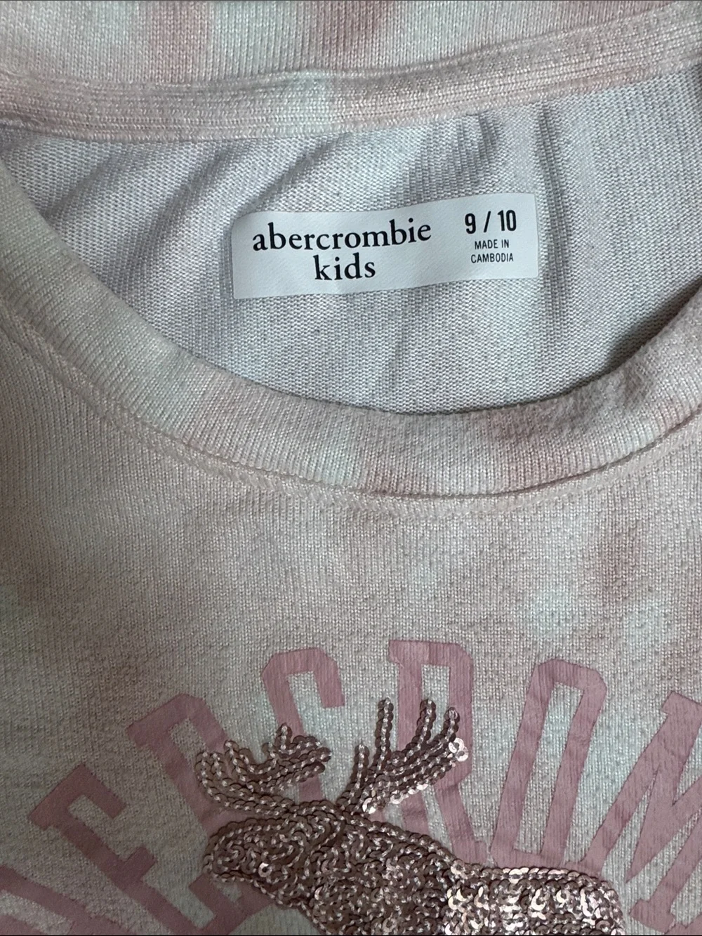 abercrombie kids Pink Tie-Dye Shirt with Sequin Moose